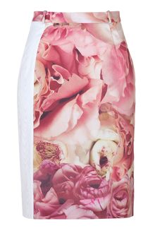 Preen Peony Print Stretch Pencil Skirt - Lyst