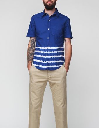 Band Of Outsiders Placement Stripe Short Sleeve Shirt - Lyst