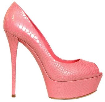 Casadei 140mm Glossy Patent Python Print Pumps - Lyst