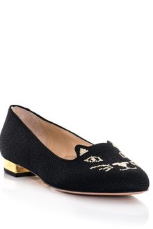 Charlotte Olympia Kitty Flat Embroidered Shoes - Lyst