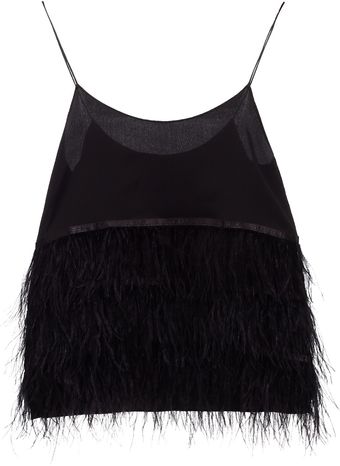 Co. Black Silk Feather Tank Top - Lyst