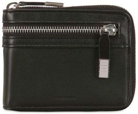 Dior Homme Dh1 Small Leather Zip Around Wallet in Black | Lyst