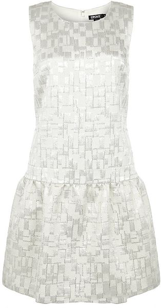 DKNY Jacquard Drop Waist Dress - Lyst