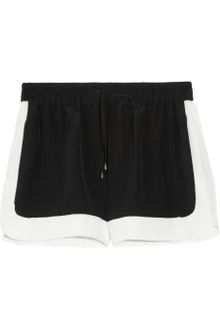 Emma Cook Twotone Silk Crepe De Chine Shorts - Lyst