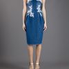 Ermanno Scervino Denim Fitted Midi Dress in Blue (denim) - Lyst
