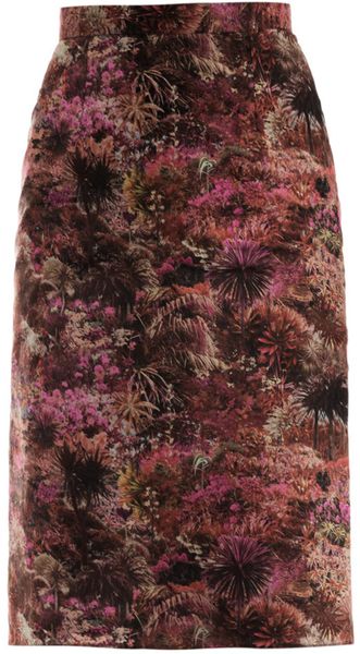 Lulu & Co Palmprint Pencil Skirt - Lyst