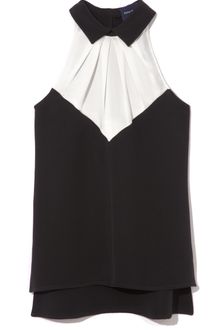 Peter Som Silk Satin Bicolor Top - Lyst