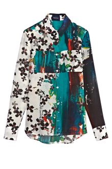Peter Som Painter Floral Crepe De Chine Shirt - Lyst