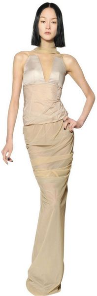 Rick Owens Silk Duchesse On Nylon Parachute Top - Lyst
