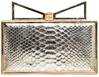 Sara Battaglia Lady Me Python Embossed Leather Clutch - Lyst