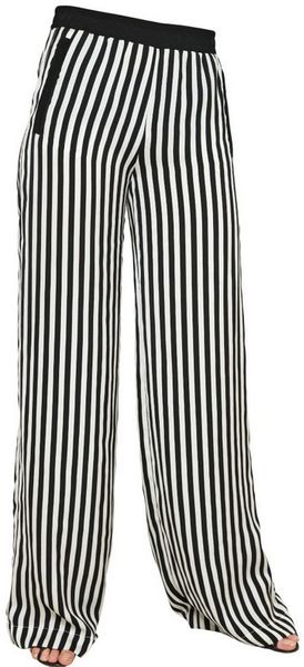 Space Striped Techno Satin Trousers - Lyst