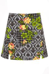 Topshop Acid Floral Aline Skirt