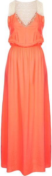 Topshop Tangerine Maxi Cover Up - Lyst