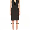 Alexander Wang Slim Fitted Fishline Vneck Dress in Black (onyx) - Lyst