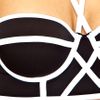 Asos Longline Padded Contrast Fuller Bust Bikini Top  in White (blackwhite) - Lyst