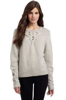BCBGMAXAZRIA Cable Detail Knit Sweater - Lyst
