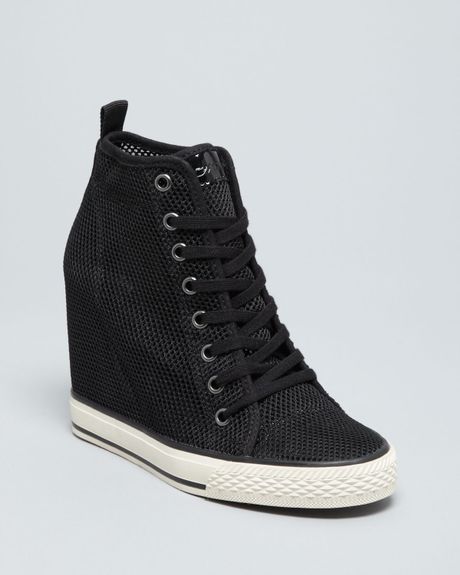 dkny high top wedge sneakers