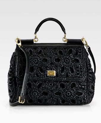 Dolce & Gabbana Miss Sicily Raffia Satchel - Lyst