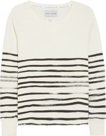 Each X Other Striped Cotton-Terry Sweatshirt - Lyst