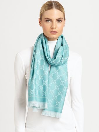 Gucci Gg Wool Scarf - Lyst