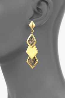 Kara By Kara Ross 14k Goldplated Snake Skin Inlaid Earrings - Lyst