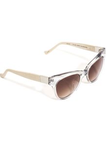 Linda Farrow For The Row Cat Eye Leather Arm Sunglasses - Lyst