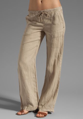 Michael Stars Linen Drawstring Pant in Toast - Lyst