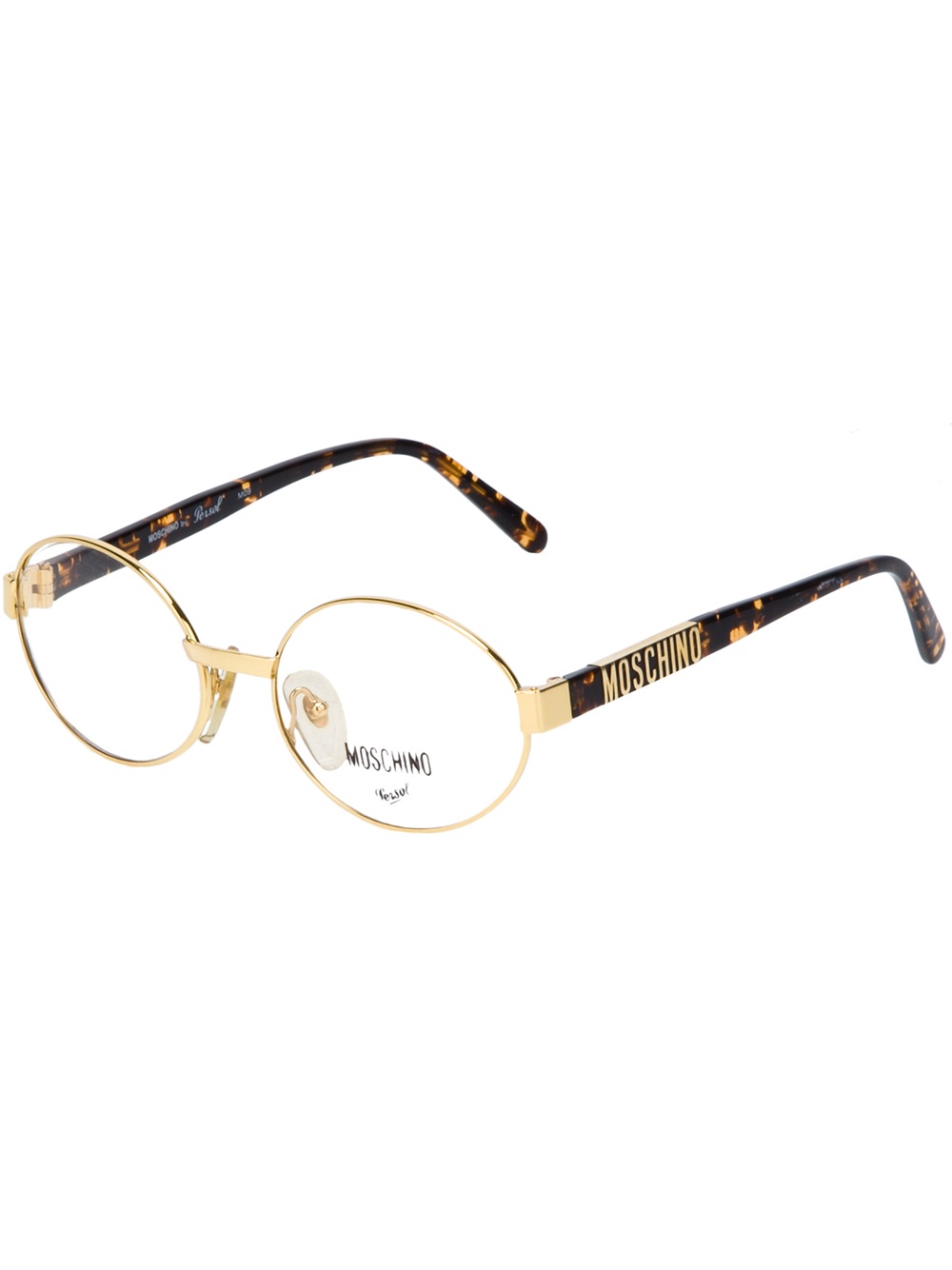 Moschino Round Frame Glasses In Gold Lyst