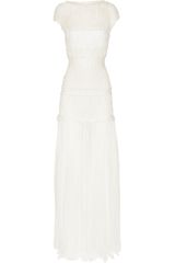 Nina Ricci Lace-Trimmed Silk-Chiffon Gown