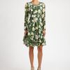 Oscar De La Renta Floral Silk Dress in Green (evergreen) - Lyst