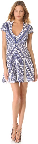Pencey Geo Print Deep V Dress - Lyst