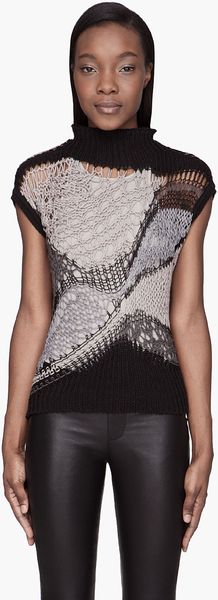 Rick Owens Grey Colorblocked Psyco Lupetto Top - Lyst