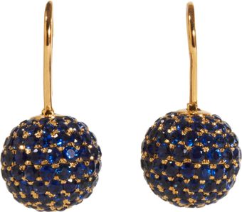 Shamballa Jewels Pave Sapphire Ball Drop Earrings - Lyst