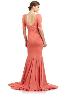 Zac Posen Chiffon Inset Fishtail Gown - Lyst