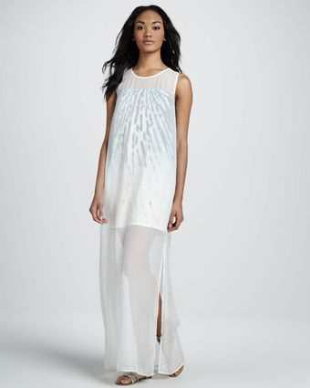 Aiko Silk Print Underlay Maxi Dress - Lyst