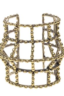 Anndra Neen Brass Cage Cuff with Ball Details - Lyst
