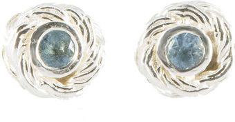 Ayako Kanari Magnitude Plait Studs Silver with Aquamarine - Lyst