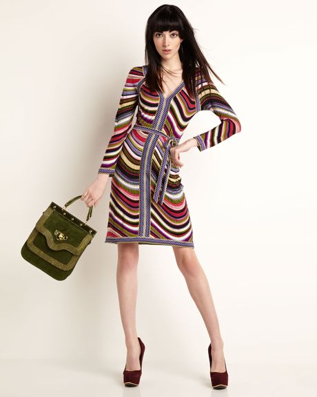 Bcbgmaxazria Mayla Combo Knit Dress in Multicolor (ltmagentac) - Lyst