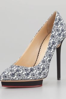 Charlotte Olympia Debonaire Satin Heart platform Pump - Lyst