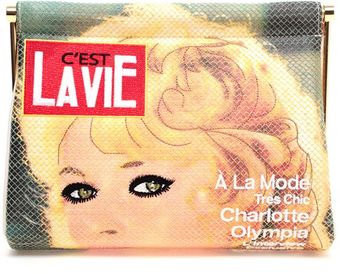 Charlotte Olympia Cest La Vie Newspaper Printed Clutch - Lyst