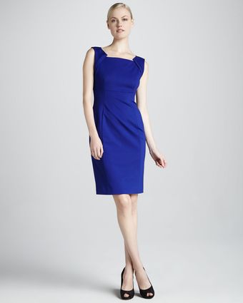 Elie Tahari Oni Fold Neck Dress - Lyst