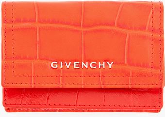 Givenchy Red Crocembossed Leather Envelope Wallet - Lyst