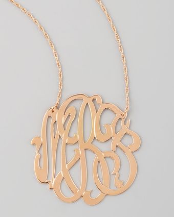Jennifer Zeuner Rose Gold Initial Necklace - Lyst