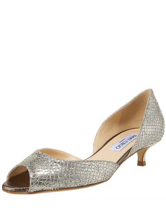 Jimmy Choo Lyon Glittered Kitten Heel Dorsa - Lyst
