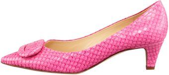 Kate Spade Simon Snake-Print Kitten-Heel Pump, Pink - Lyst