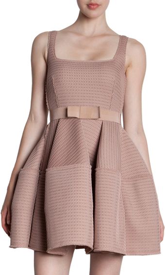 Lanvin Flare Skirt Belted Dress - Lyst