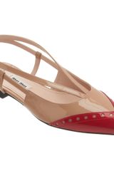 Miu Miu Twotone Slingback Ballet Flat