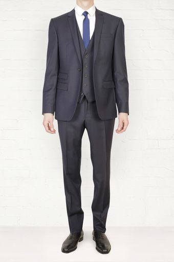 Mr Start Mr Start Rivington Navy Wool Three Piece Suit - Lyst
