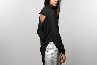 Oak Cowl Blouse Black - Lyst