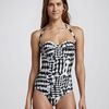 Oscar De La Renta Gingham Onepiece Swimsui in White (black/white) - Lyst